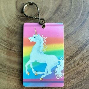 Vintage Paula’s Key Rings Rainbow Unicorn Keychain Keyring 1990 Nostalgic